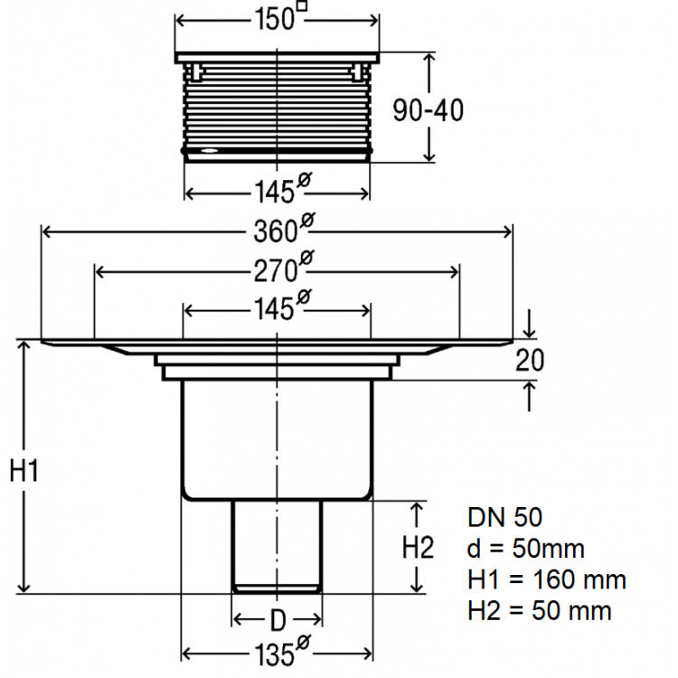 Traps VIEGA,vertikāls 50 557188