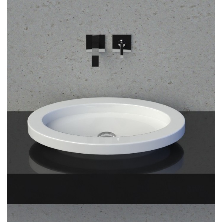 Vannas istabas uzliekamā izlietne Vispool OVAL 70x45 cm, balta