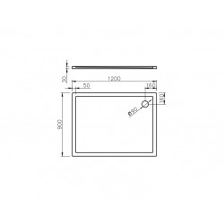 Dušas paliktnis taisnstūra Vispool QZ-120 1200x900mm