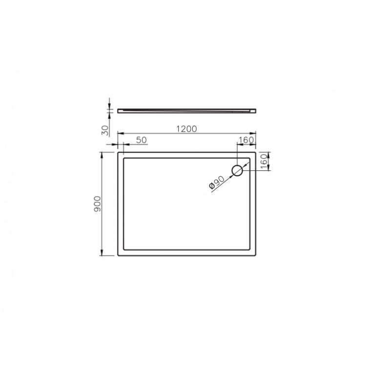 Dušas paliktnis taisnstūra Vispool QZ-120 1200x900mm