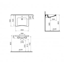 Izlietne invalīdiem Vitra S20 65cm, 5291-003