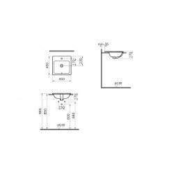 Vannas istabas iebūvējamā izlietne VITRA S20K 45x45cm, 5463-003-0001