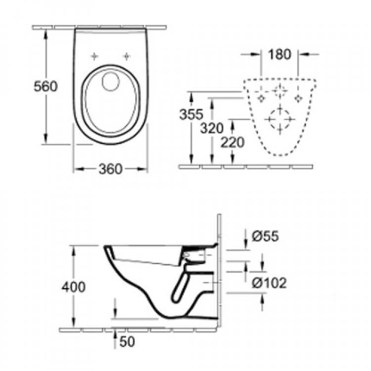 Tualetes pods piekaramais O.novo ar soft close vāku,5660H101