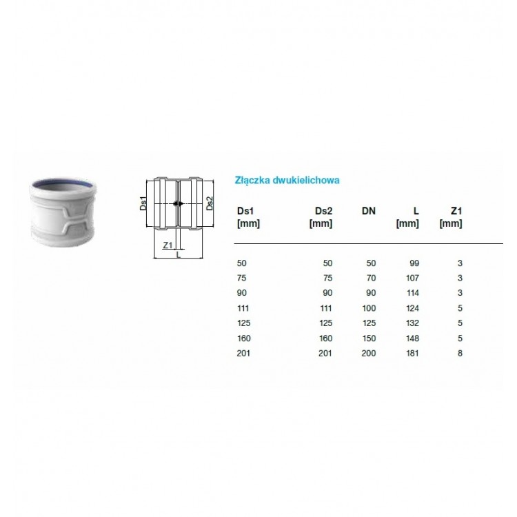 Kanalizācijas dubultuzmava AS+ Dn50