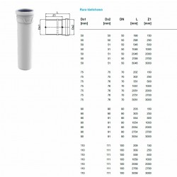 Kanalizācijas skaņu slāpējoša caurule AS+ SN4 DN110 0.25m