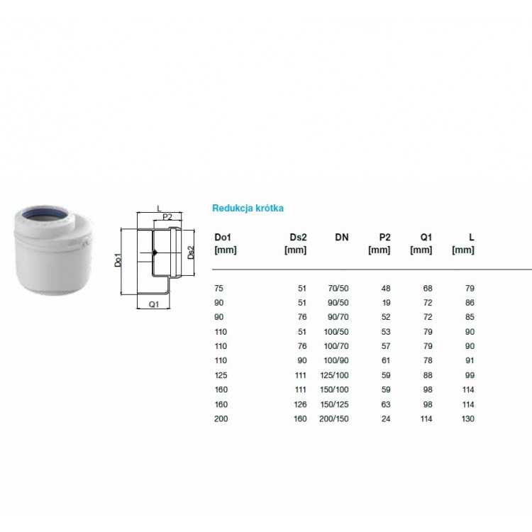 Kanlizācijas pāreja AS+ Dn100/50