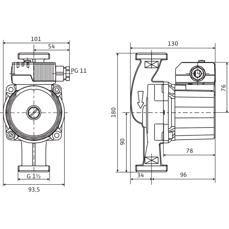 Cirkulācijas sūknis WILO Star-Z 25/2 11/2 180, 4029062