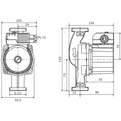 Cirkulācijas sūknis WILO Star-Z 20/4 11/4' 150, 4081193