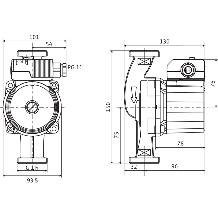 Cirkulācijas sūknis WILO Star-Z 20/4 11/4 150, 4081193
