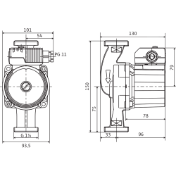 Cirkulācijas sūknis WILO Star-Z 20/5-3 11/4' 150, 4081198