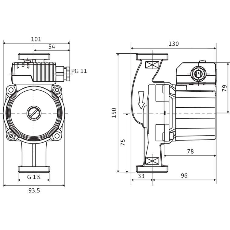 Cirkulācijas sūknis WILO Star-Z 20/5-3 11/4 150, 4081198