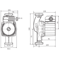 Cirkulācijas sūknis WILO Star-Z 20/7-3 11/4' 150, 4081203