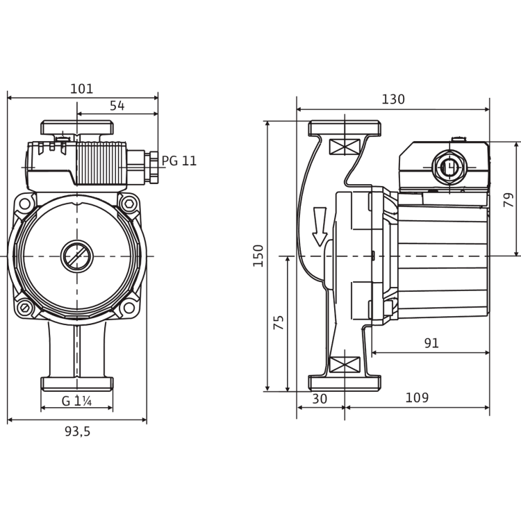 Cirkulācijas sūknis WILO Star-Z 20/7-3 11/4 150, 4081203