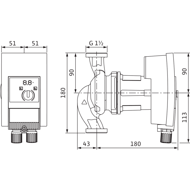 Cirkulācijas sūknis WILO Yonos MAXO-Z 25/0.5-7 180, 2175538