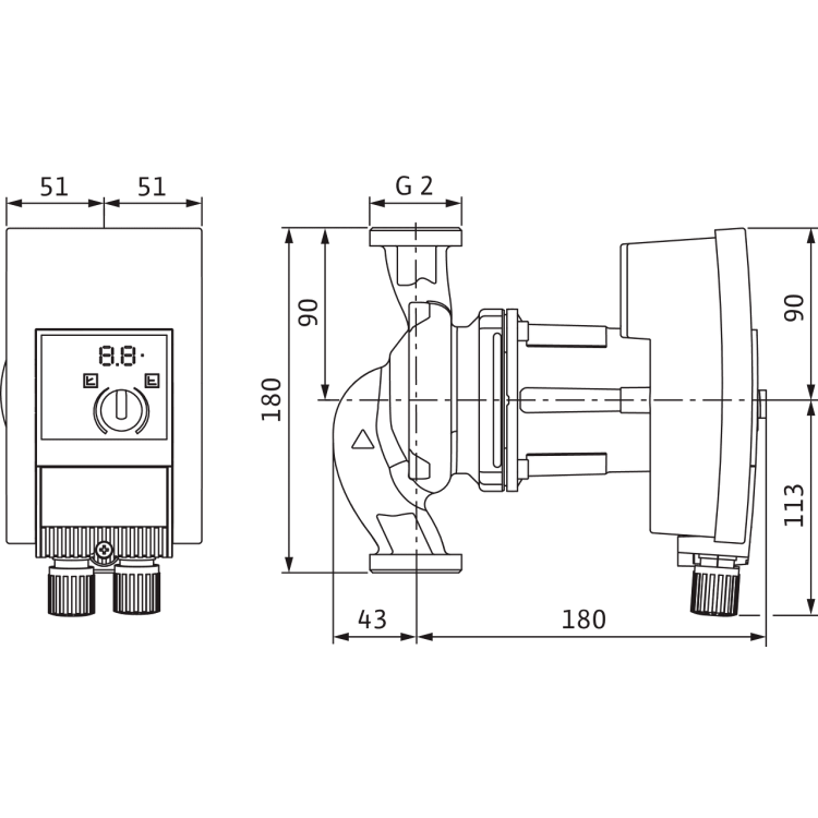 Cirkulācijas sūknis WILO Yonos MAXO-Z 30/0.5-7 180, 2175540
