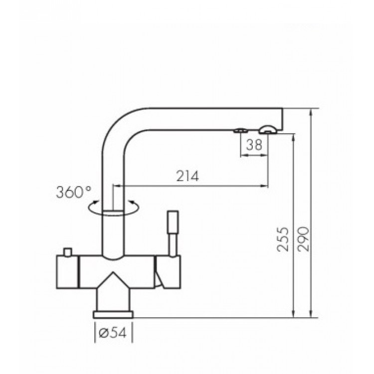 Virtuves izlietnes maisītājs dzeramajam ūdenim BLUE WATER ZARA INOX