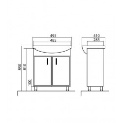 Vannas istabas skapītis ar izlietni Akvarodos DECOR 50 cm, 195711
