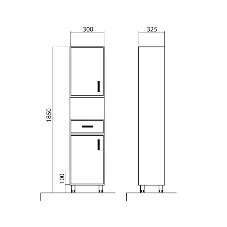 Vannas istabas augstais skapis Akvarodos DEKOR 185x30cm, 195719