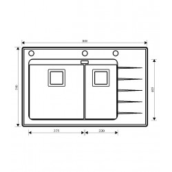 Virtuves izlietne HELIKA Delicia Plus 860x540 mm GQD150-113W