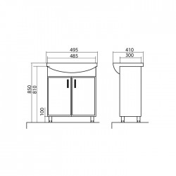Vannas istabas skapītis ar izlietni Akvarodos ASSOL 50 cm, Assol50