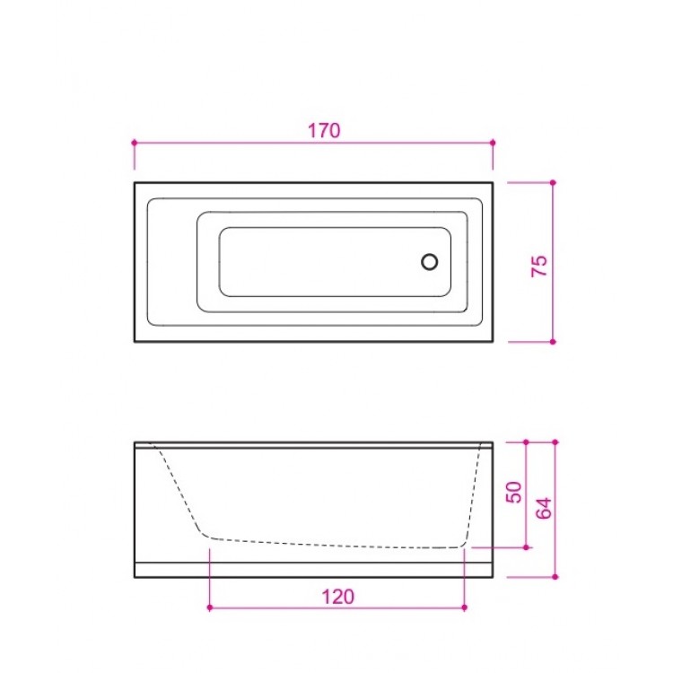 Taisnstūra vanna Balteco Forma 17 170x75 cm