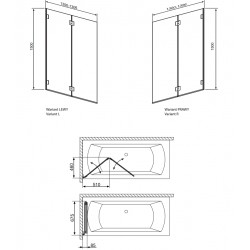 Vannas sieniņa Radaway Carena PND 130 cm