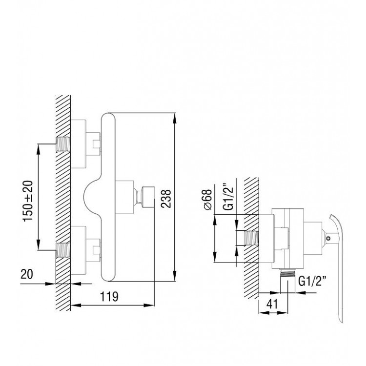 Dušas maisītājs Art Platino EMIRA EMI-BPK.030BC