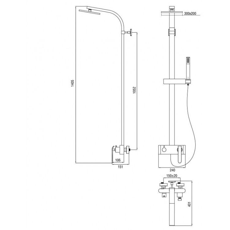Dušas sistēma Art Platino EMIRA EMI-ZKPN.400BC