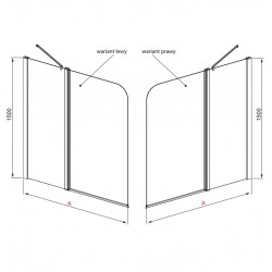Vannas sieniņa Radaway Eos II PND 110 cm