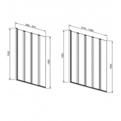 Vannas sieniņa Radaway Eos PNW4 86 cm