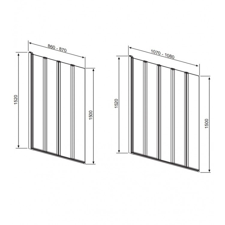 Vannas sieniņa Radaway Eos PNW4 86 cm