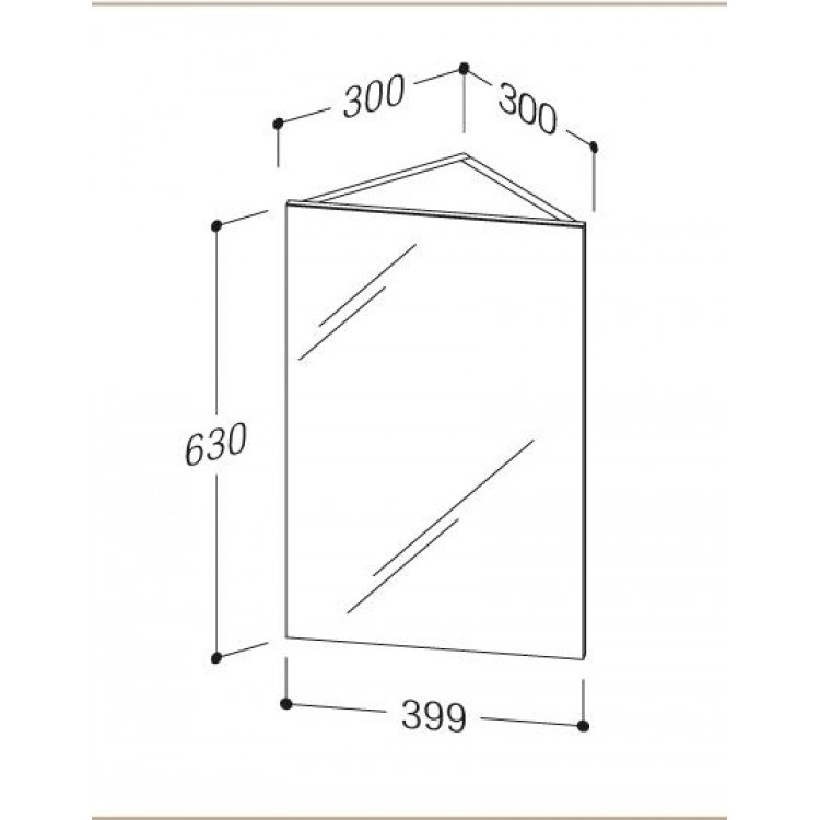 Vannas istabas stūra skapītis ar spoguli RB PIANO, VV40K