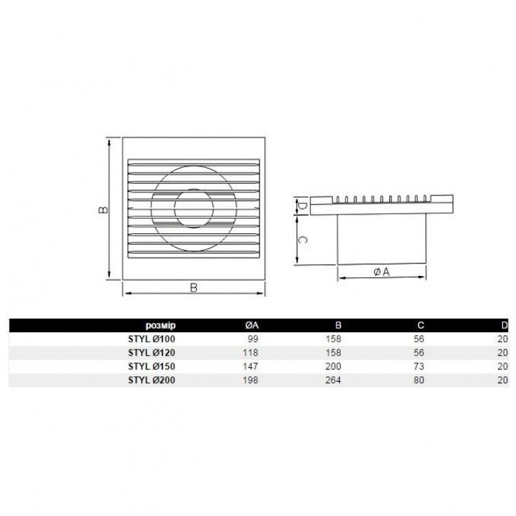 Sadzīves ventilators DOSPEL STYL 150WC