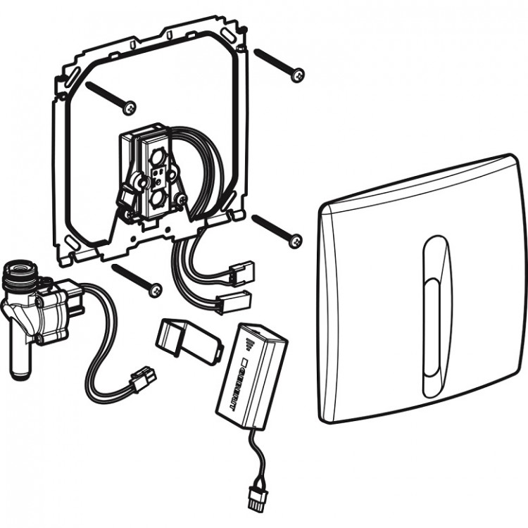 Pisuāra elektroniskā poga Geberit HyBasic, 9V 115.818.46.5