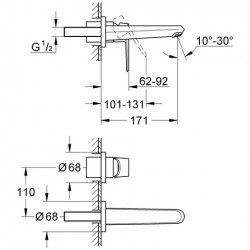 Iebūvējams izlietnes maisītājs Grohe Eurodisc Cosmo, 19573 002