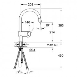 Virtuves izlietnes maisītājs GROHE Minta 32918 000