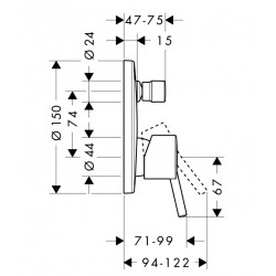 Vannas un dušas iebūvējamā maisītāja dekoratīvā daļa Hansgrohe Talis 32475000