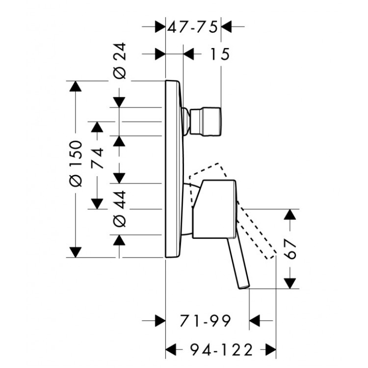 Vannas un dušas iebūvējamā maisītāja dekoratīvā daļa Hansgrohe Talis 32475000