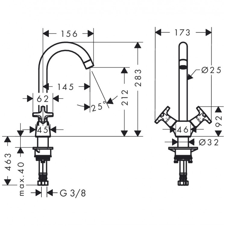 Virtuves izlietnes maisītājs Hansgrohe Logis 71285000