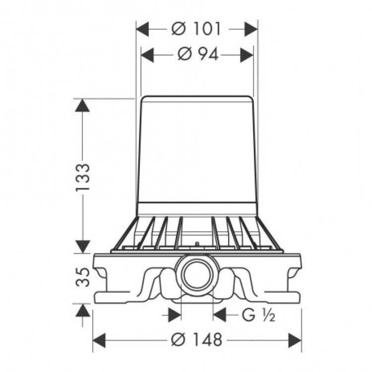 Vannas maisītāja brīvi stāvošā iebūvējamā daļa Hansgrohe 10452180