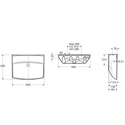 Vannas istabas izlietne IFO Inspira Art 60 cm, balta 15170