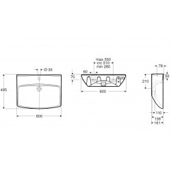 Vannas istabas izlietne IFO Inspira Art 60 cm, balta 15172100