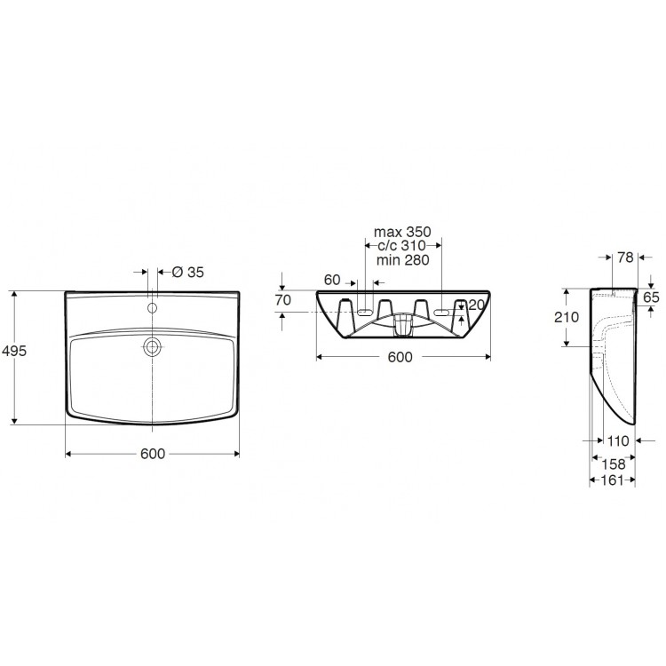Vannas istabas izlietne IFO Inspira Art 60 cm, balta 15172100