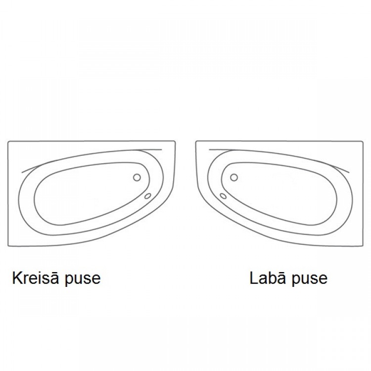 Stūra vanna Roltechnik ISABELLA NEO 170x110 cm