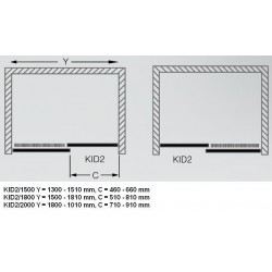 Dušas durvis bīdāmās Roth KID2 1300 mm