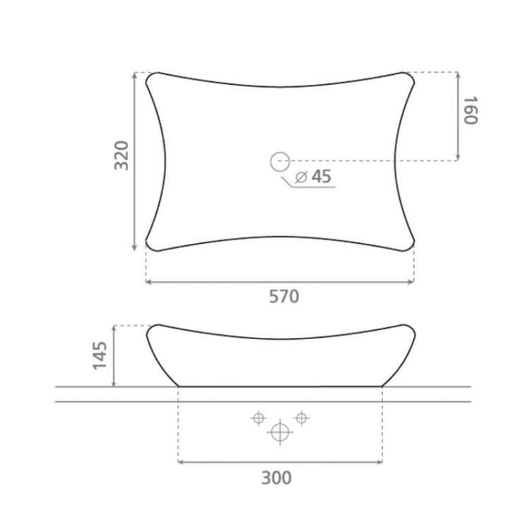 Vannas istabas uzliekamā izlietne Bathco Magdalena 57x32сm, 092B