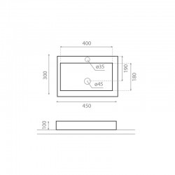 Vannas istabas uzliekamā izlietne Bathco Paris 45x30cm, 4055