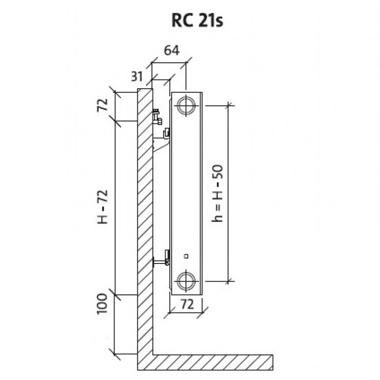 Tērauda paneļu apkures radiators PURMO RAMO Compact 21 500x400