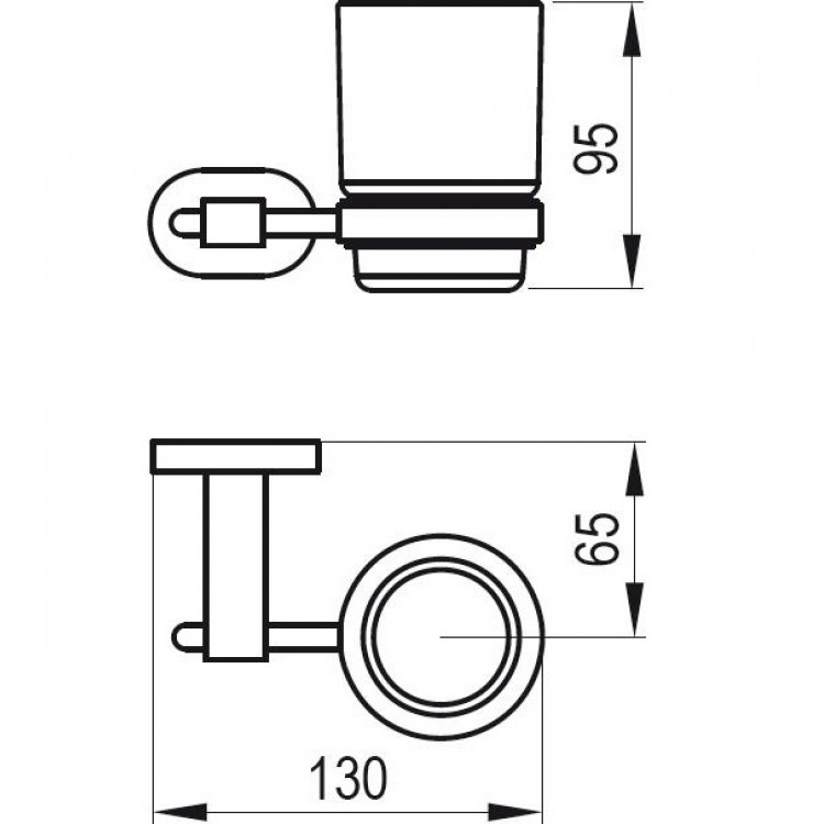 Glāze ar turētāju Ravak Chrome, hroms CR 210.00
