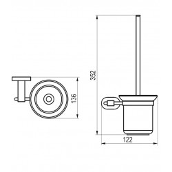 Tualetes birste ar turētāju Ravak Chrome, hroms CR 410.00
